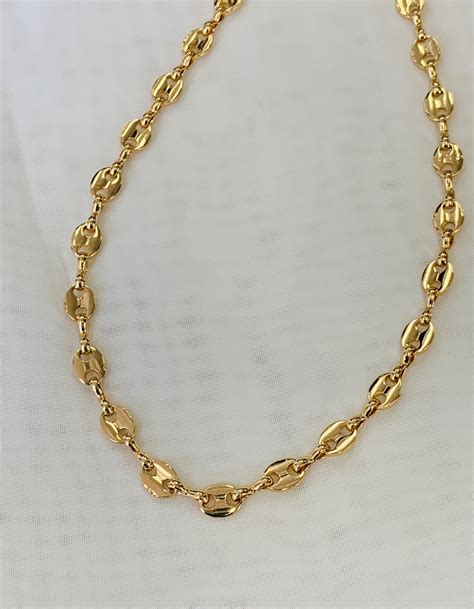 gucci necklace gold heart|14k gold gucci link chain.